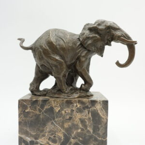 FIGURA Z BRĄZU SŁOŃ Z TRĄBĄ W DÓŁ