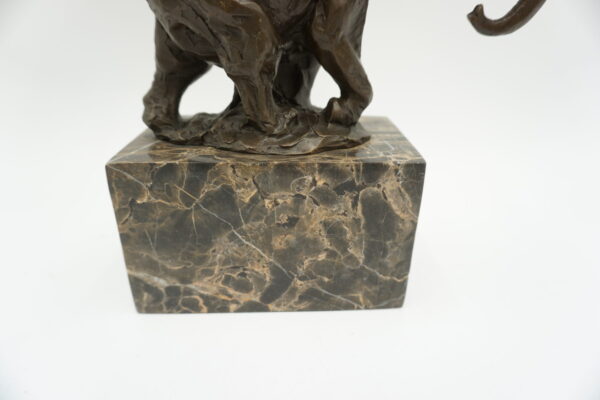 FIGURA Z BRĄZU SŁOŃ Z TRĄBĄ W DÓŁ