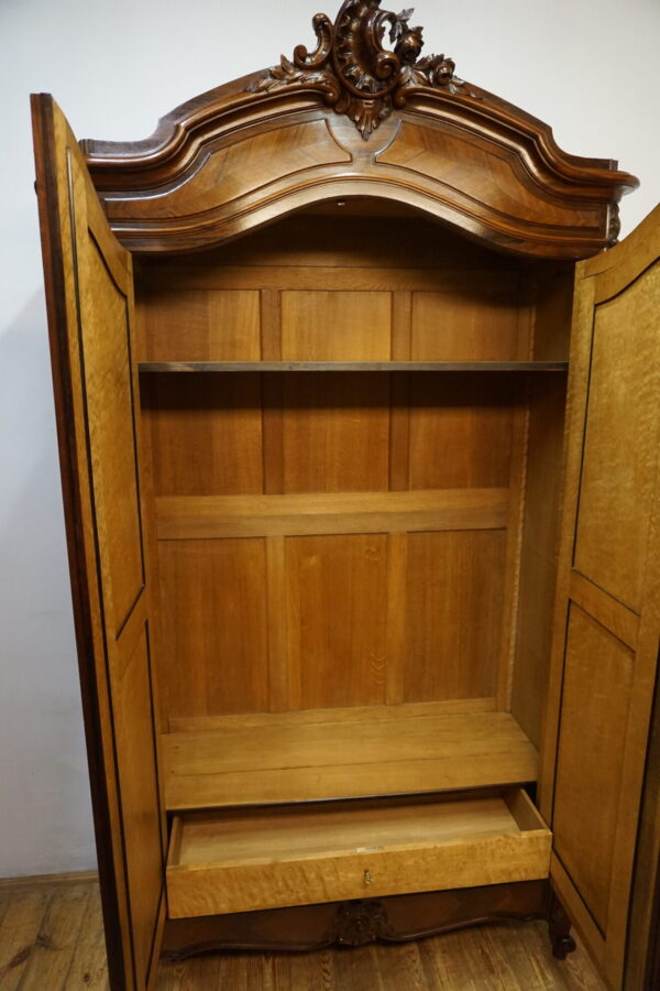 DWUDRZWIOWA SZAFA PAŁACOWA LUDWIK Z LUSTRAMI FRANCJA ROCAILLE PALISANDER