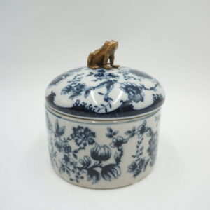 SZKATUŁKA PUZDERKO ŻABKA PORCELANA Z BRĄZEM