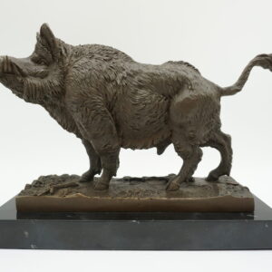 FIGURA Z BRĄZU DZIK ODYNIEC PREZENT DLA MYŚLIWEGO