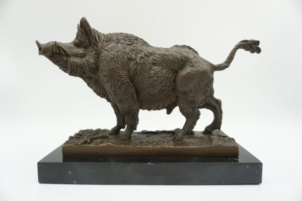 FIGURA Z BRĄZU DZIK ODYNIEC PREZENT DLA MYŚLIWEGO