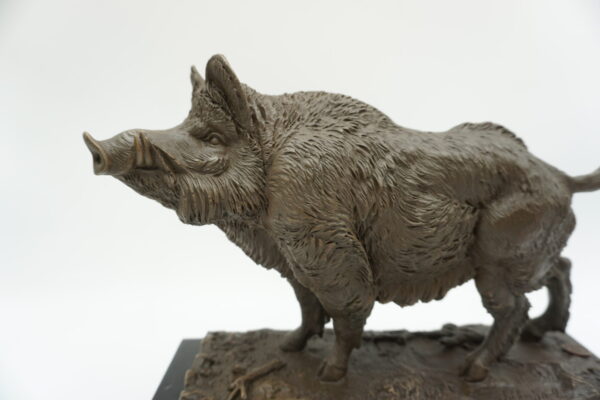 FIGURA Z BRĄZU DZIK ODYNIEC PREZENT DLA MYŚLIWEGO