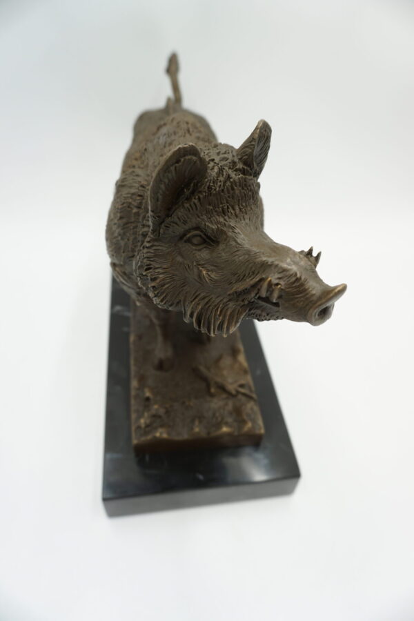 FIGURA Z BRĄZU DZIK ODYNIEC PREZENT DLA MYŚLIWEGO