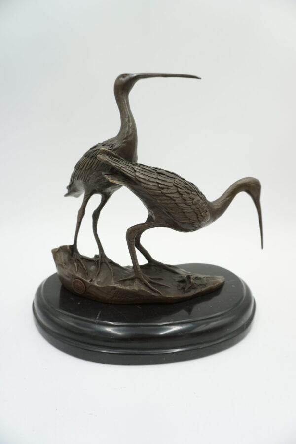 FIGURA Z BRĄZU DWIE CZAPLE