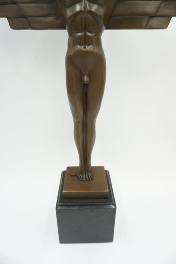 FIGURA Z BRĄZU IKAR Z ROZŁOŻONYMI SKRZYDŁAMI MITOLOGIA ART DECO
