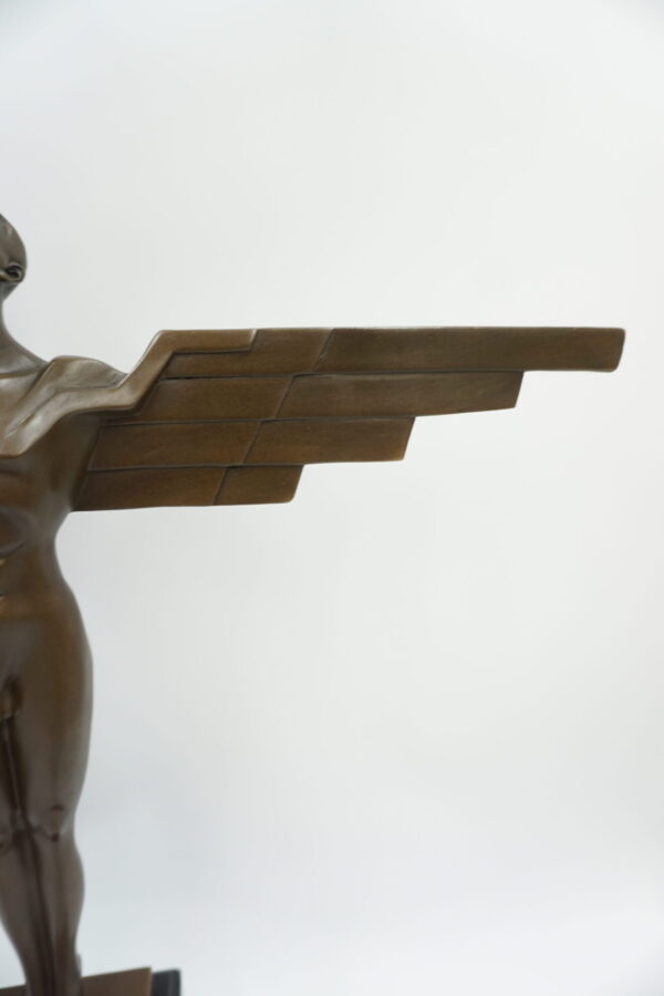FIGURA Z BRĄZU IKAR Z ROZŁOŻONYMI SKRZYDŁAMI MITOLOGIA ART DECO