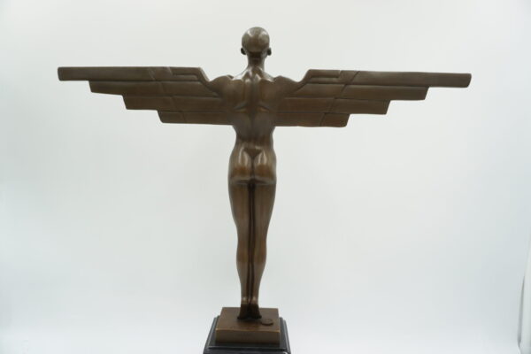 FIGURA Z BRĄZU IKAR Z ROZŁOŻONYMI SKRZYDŁAMI MITOLOGIA ART DECO