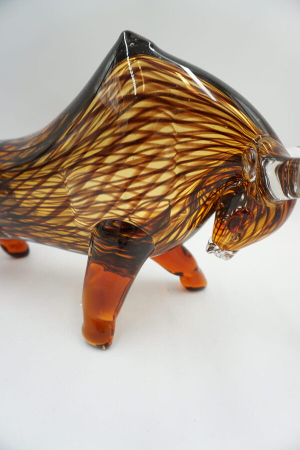 SZKLANA FIGURA STYL MURANO, BYK SYMBOL SIŁY GIEŁDA HOSSA
