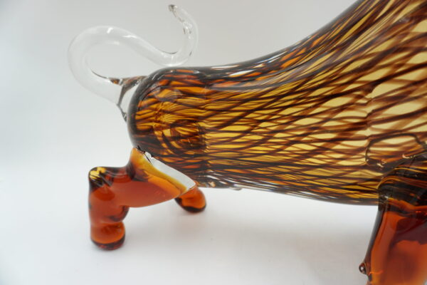 SZKLANA FIGURA STYL MURANO, BYK SYMBOL SIŁY GIEŁDA HOSSA