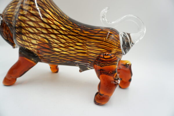 SZKLANA FIGURA STYL MURANO, BYK SYMBOL SIŁY GIEŁDA HOSSA