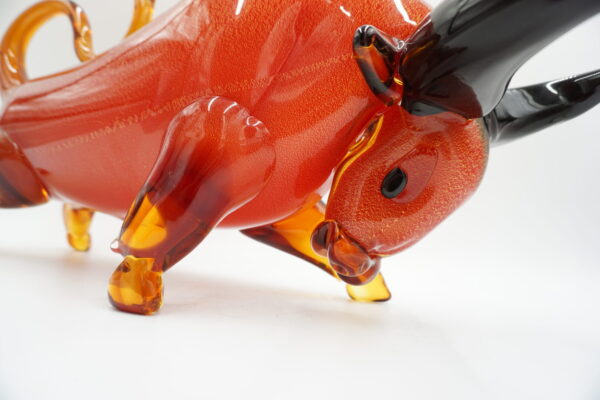 SZKLANA FIGURA STYL MURANO, BYK SYMBOL SIŁY GIEŁDA HOSSA