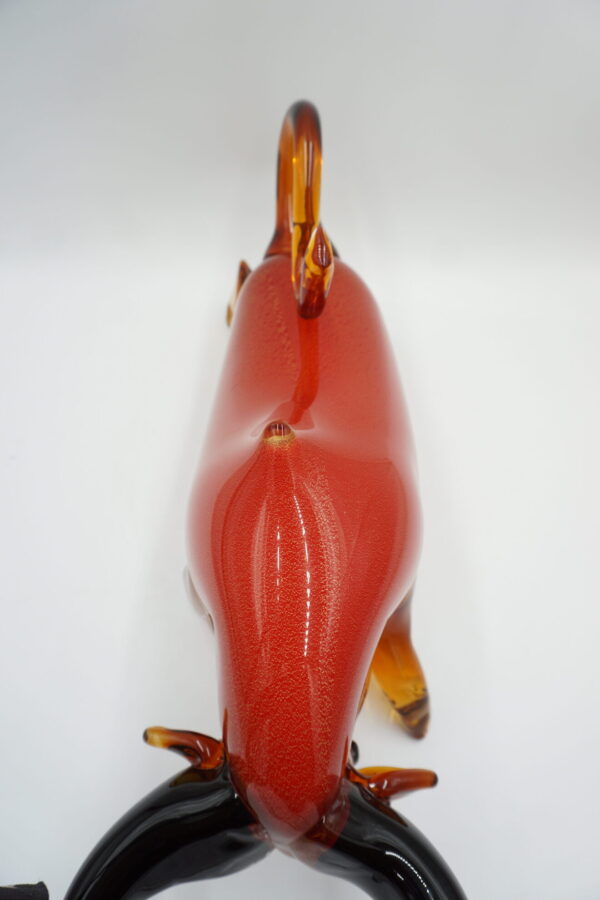 SZKLANA FIGURA STYL MURANO, BYK SYMBOL SIŁY GIEŁDA HOSSA