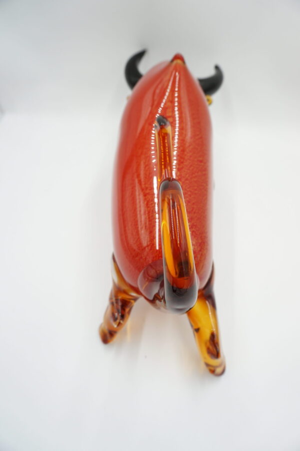 SZKLANA FIGURA STYL MURANO, BYK SYMBOL SIŁY GIEŁDA HOSSA