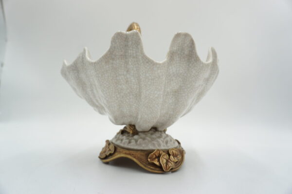 PORCELANA+BRĄZ PATERA MISA ŁABĘDŹ