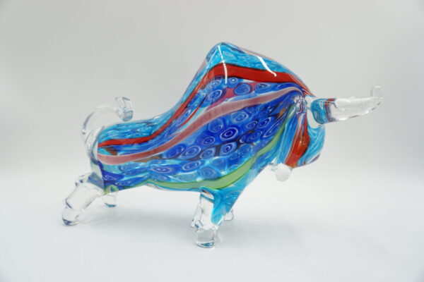 SZKLANA FIGURA STYL MURANO, BYK SYMBOL SIŁY GIEŁDA HOSSA
