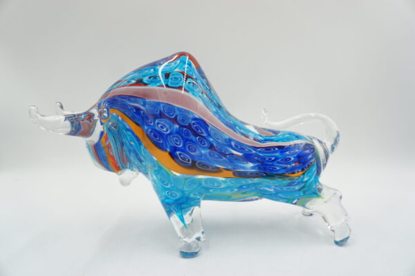 SZKLANA FIGURA STYL MURANO, BYK SYMBOL SIŁY GIEŁDA HOSSA