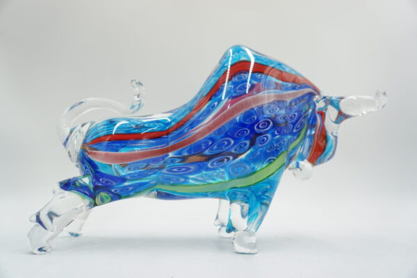 SZKLANA FIGURA STYL MURANO, BYK SYMBOL SIŁY GIEŁDA HOSSA