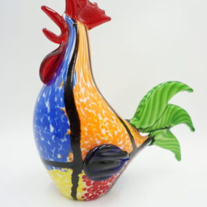 FIGURKA SZKLANA STYL MURANO KOLOROWY KOGUT