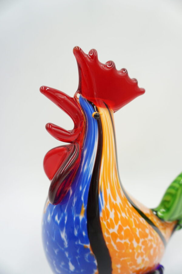FIGURKA SZKLANA STYL MURANO KOLOROWY KOGUT