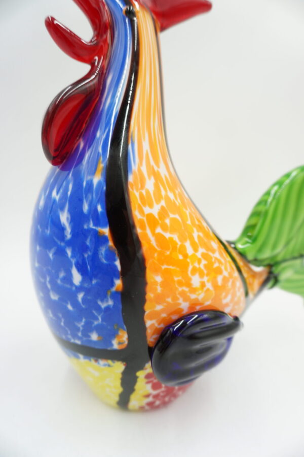 FIGURKA SZKLANA STYL MURANO KOLOROWY KOGUT