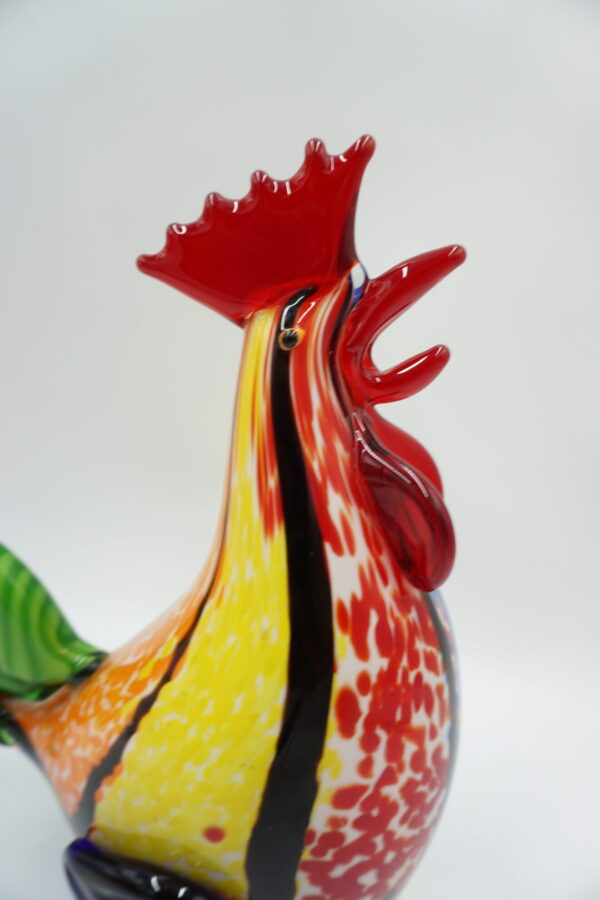 FIGURKA SZKLANA STYL MURANO KOLOROWY KOGUT
