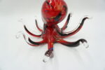 FIGURKA SZKLANA STYL MURANO CZERWONA OŚMIORNICA