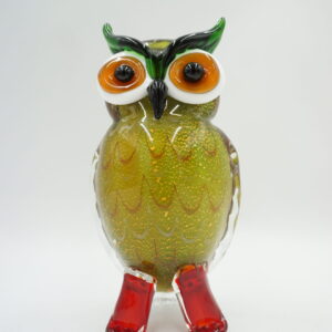 SZKLANA FIGURKA STYL MURANO SOWA