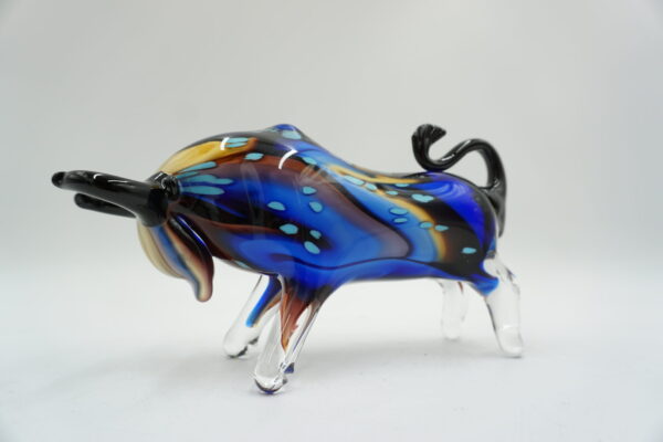 SZKLANA FIGURA STYL MURANO, BYK SYMBOL SIŁY GIEŁDA HOSSA