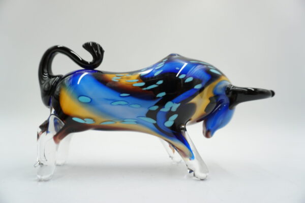 SZKLANA FIGURA STYL MURANO, BYK SYMBOL SIŁY GIEŁDA HOSSA