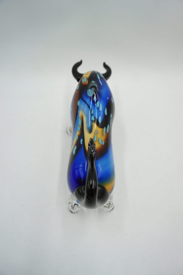 SZKLANA FIGURA STYL MURANO, BYK SYMBOL SIŁY GIEŁDA HOSSA