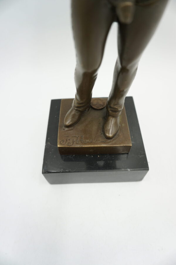 FIGURA Z BRĄZU AKT MĘSKI NAGI MĘŻCZYZNA KOWBOJ