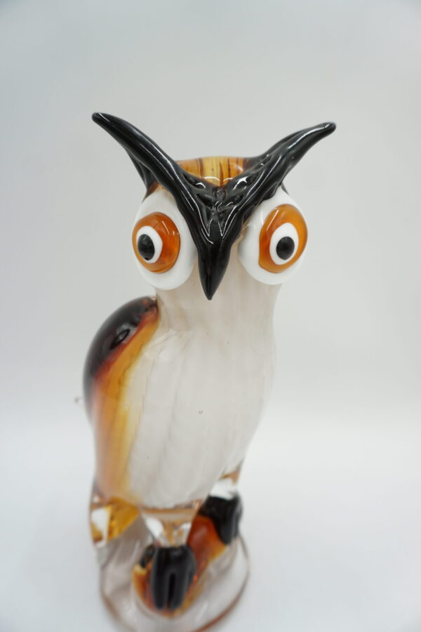 SZKLANA FIGURKA STYL MURANO SOWA