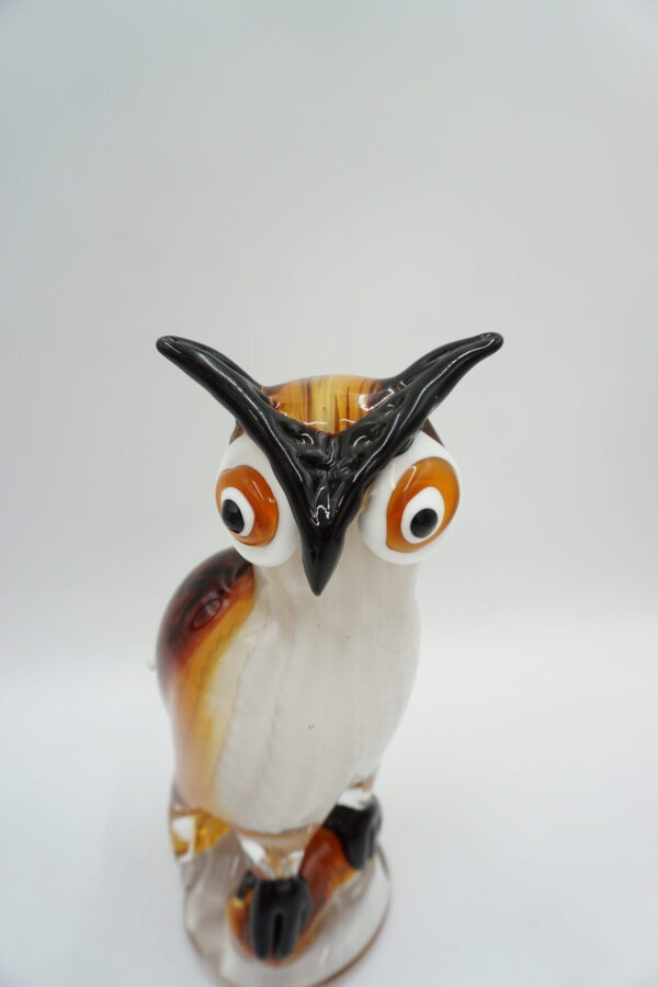 SZKLANA FIGURKA STYL MURANO SOWA