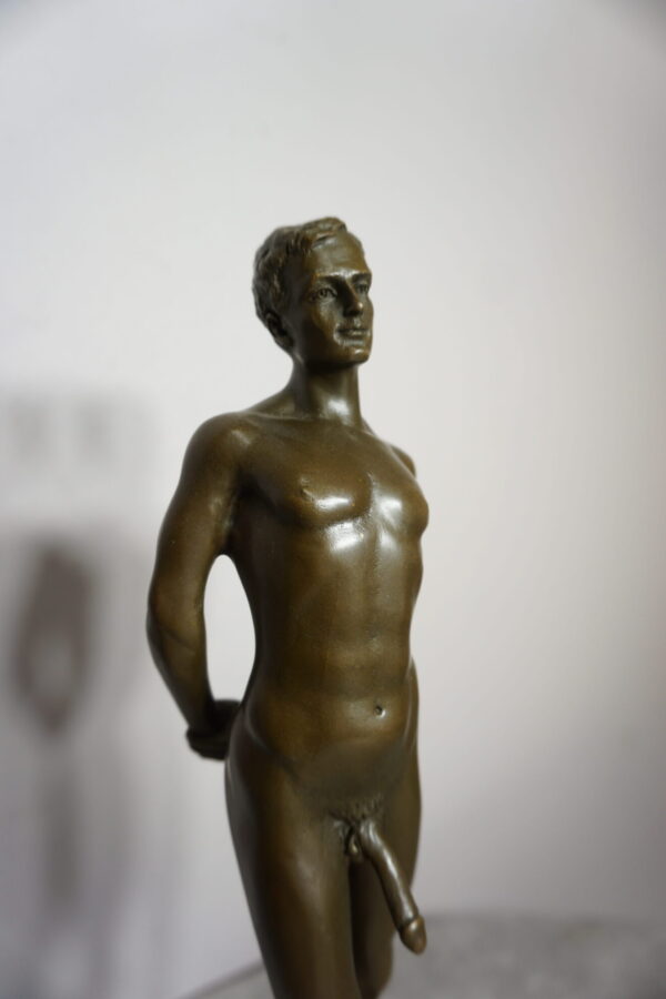 FIGURA Z BRĄZU AKT MĘSKI NAGI MĘŻCZYZNA