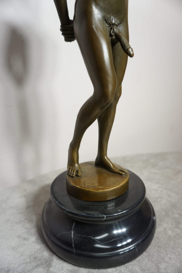 FIGURA Z BRĄZU AKT MĘSKI NAGI MĘŻCZYZNA