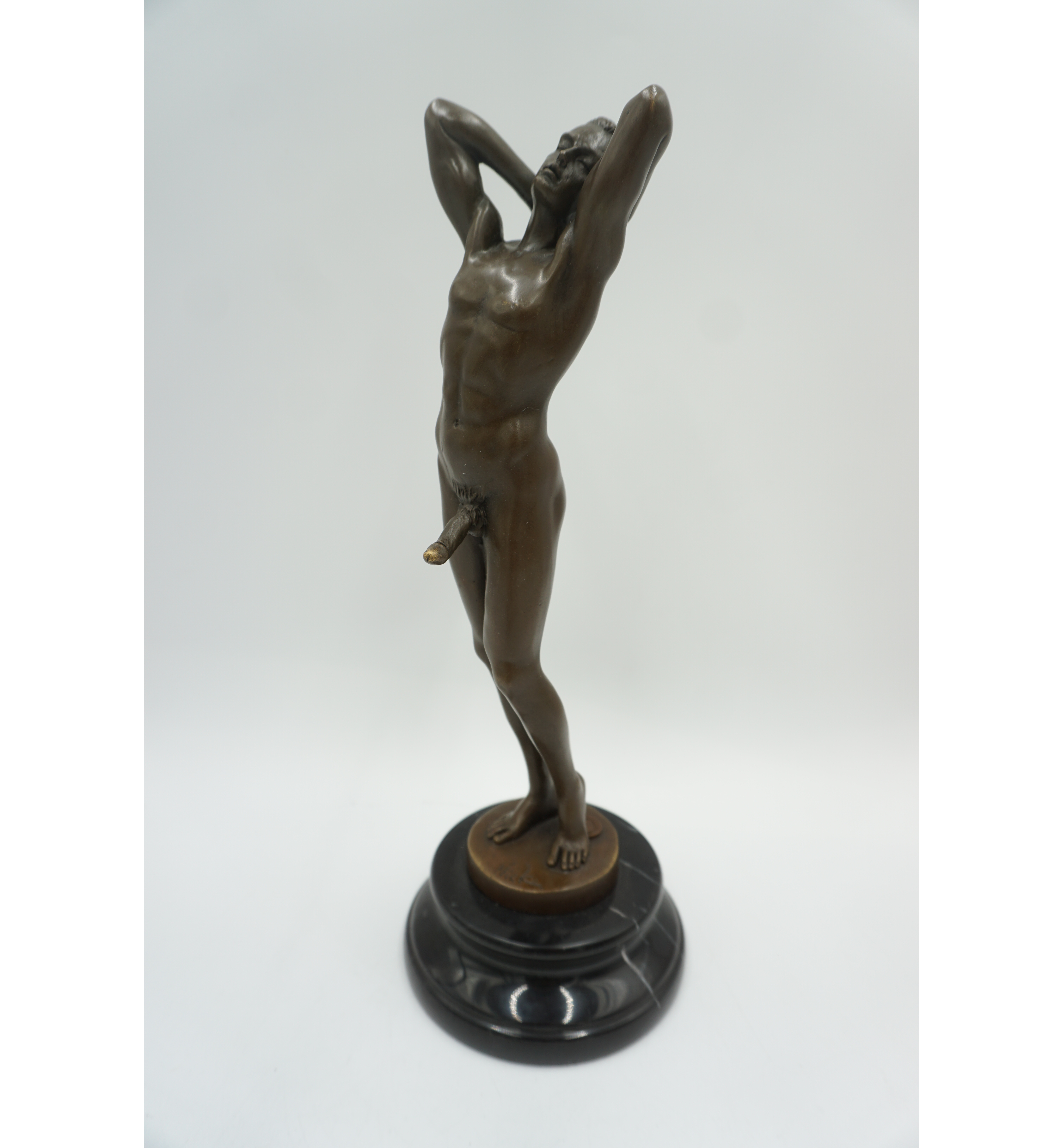 FIGURA Z BRĄZU AKT MĘSKI NAGI MĘŻCZYZNA