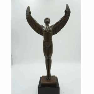 DUŻA FIGURA Z BRĄZU IKAR Z ROZŁOŻONYMI SKRZYDŁAMI 46cm