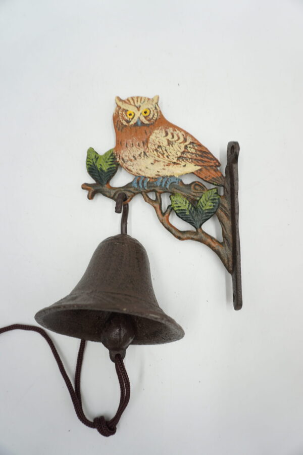 PIĘKNY ŻELIWNY DZWON DZWONECZEK SOWA