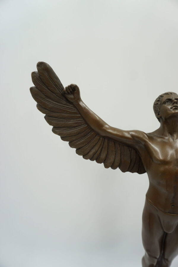 DUŻA FIGURA Z BRĄZU IKAR Z ROZŁOŻONYMI SKRZYDŁAMI 40cm