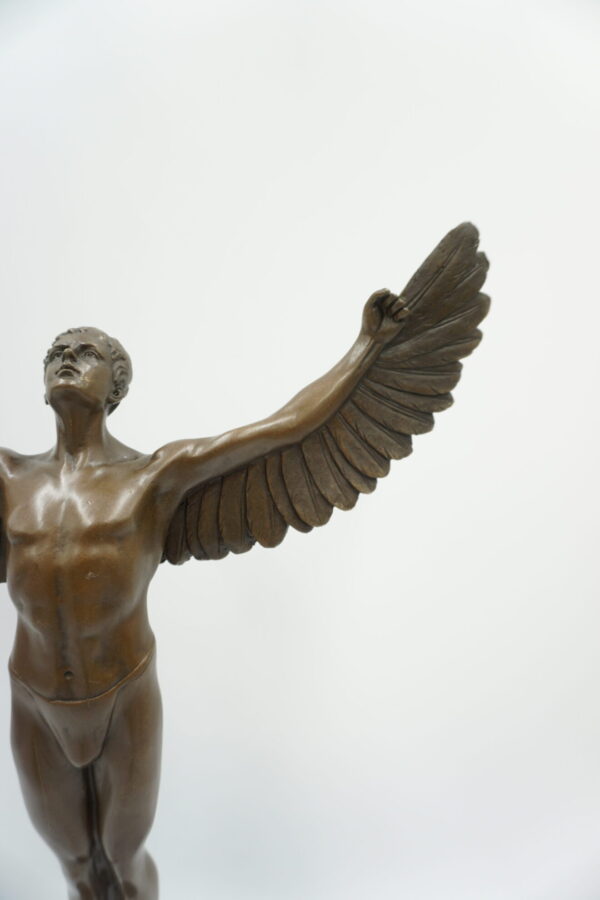 DUŻA FIGURA Z BRĄZU IKAR Z ROZŁOŻONYMI SKRZYDŁAMI 40cm