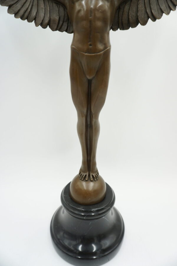 DUŻA FIGURA Z BRĄZU IKAR Z ROZŁOŻONYMI SKRZYDŁAMI 40cm