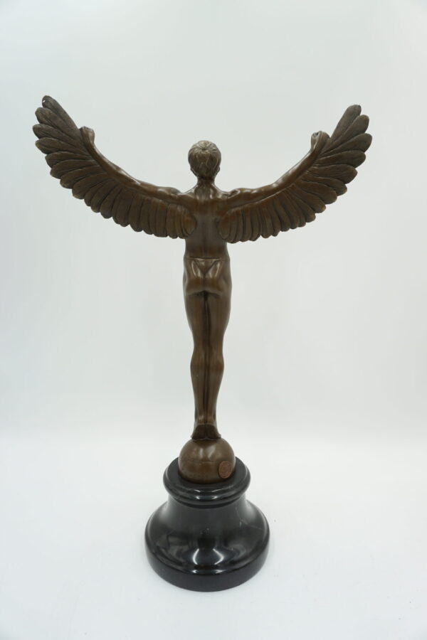 DUŻA FIGURA Z BRĄZU IKAR Z ROZŁOŻONYMI SKRZYDŁAMI 40cm