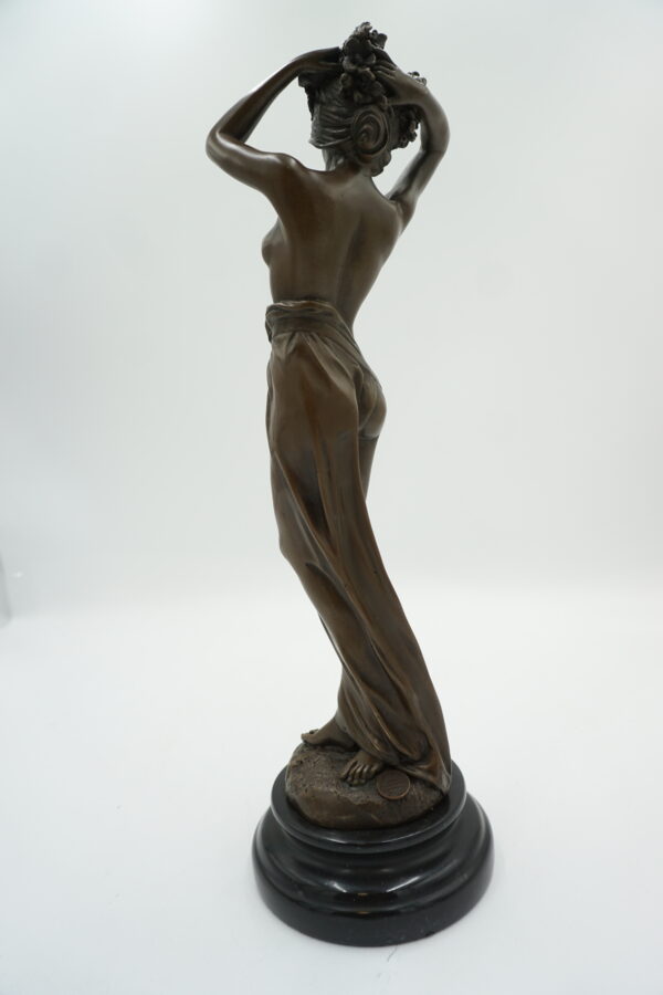 FIGURA Z BRĄZU AKT NAGA WYSOKA ZMYSŁOWA KOBIETA Z CHUSTĄ