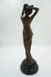 FIGURA Z BRĄZU AKT NAGA WYSOKA ZMYSŁOWA KOBIETA Z CHUSTĄ
