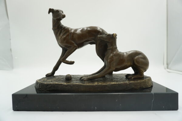 FIGURA Z BRĄZU PSY MYŚLIWSKIE - CHARTY