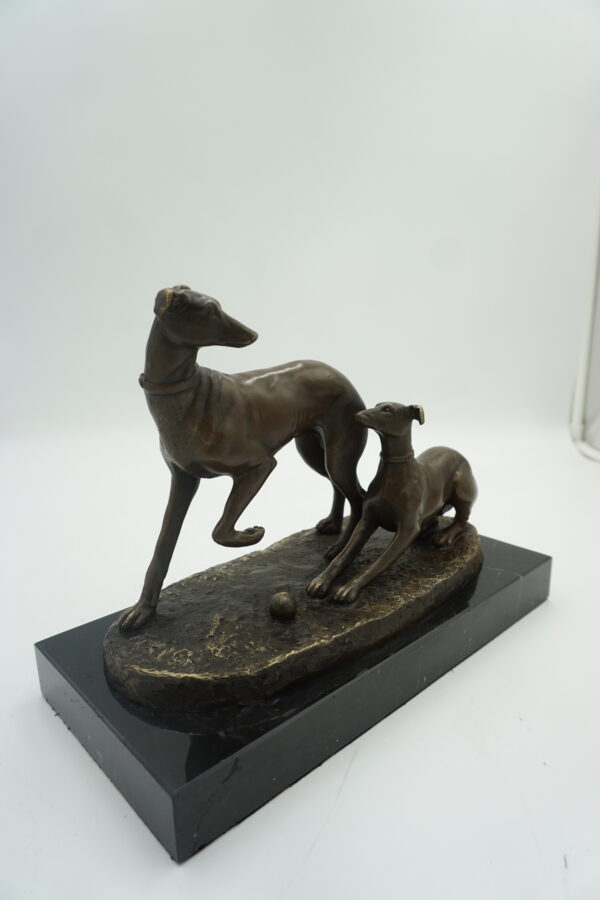 FIGURA Z BRĄZU PSY MYŚLIWSKIE - CHARTY