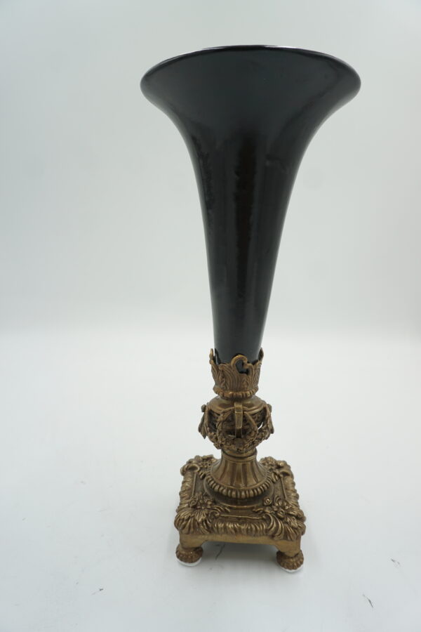 WAZON FLAKON KIELICH BRĄZ+PORCELANA CZARNY