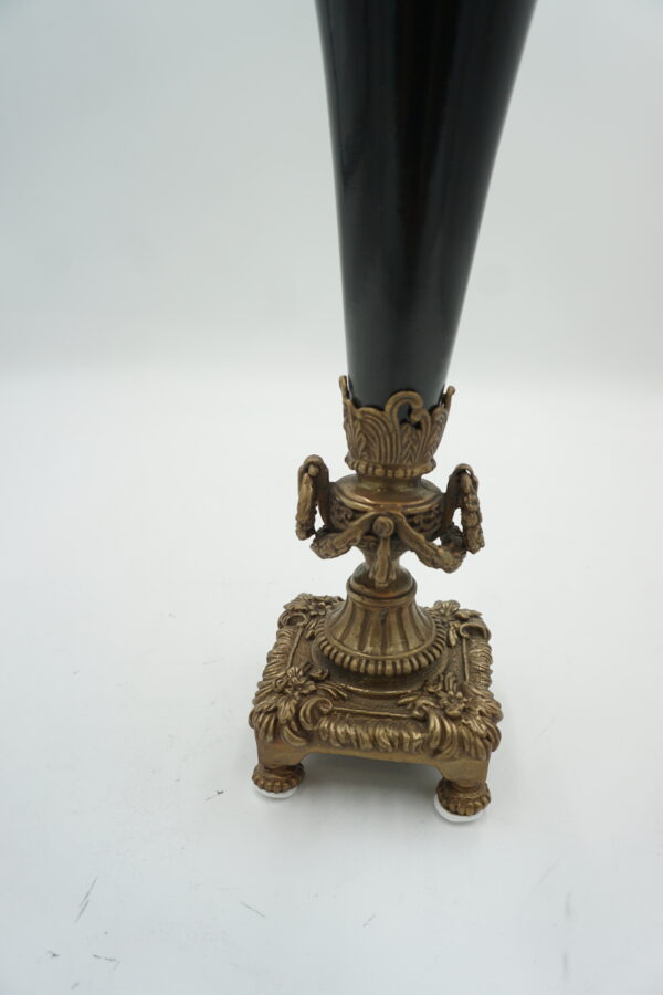 WAZON FLAKON KIELICH BRĄZ+PORCELANA CZARNY