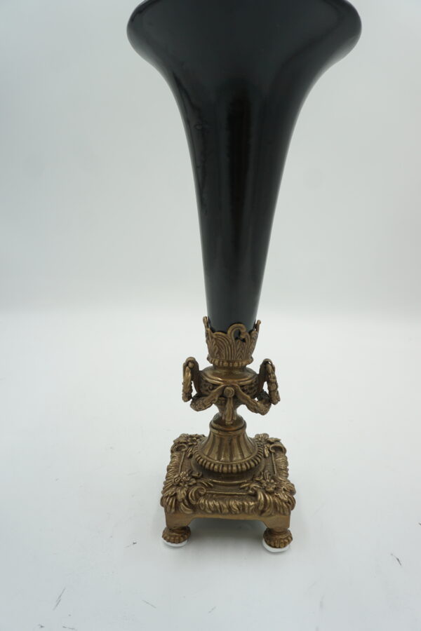 WAZON FLAKON KIELICH BRĄZ+PORCELANA CZARNY